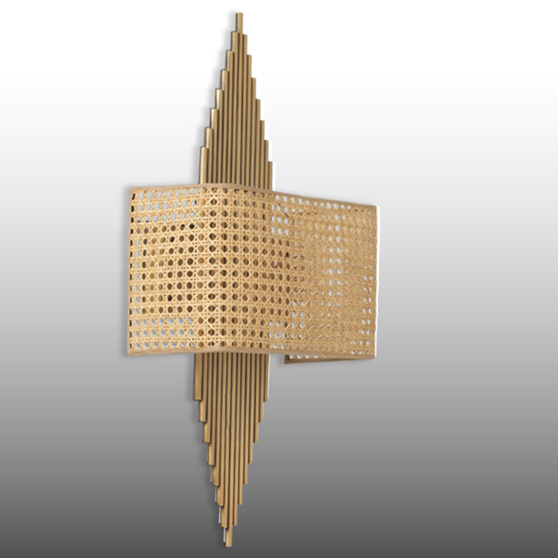 Battery Operated Metal Body Fabric Cap 4500K LED Flush Mount Wall Sconce, Gold/Beige