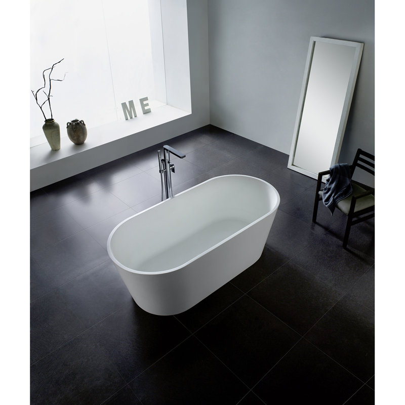 Baignoire autoportante ovale à double face avec drain Kingston