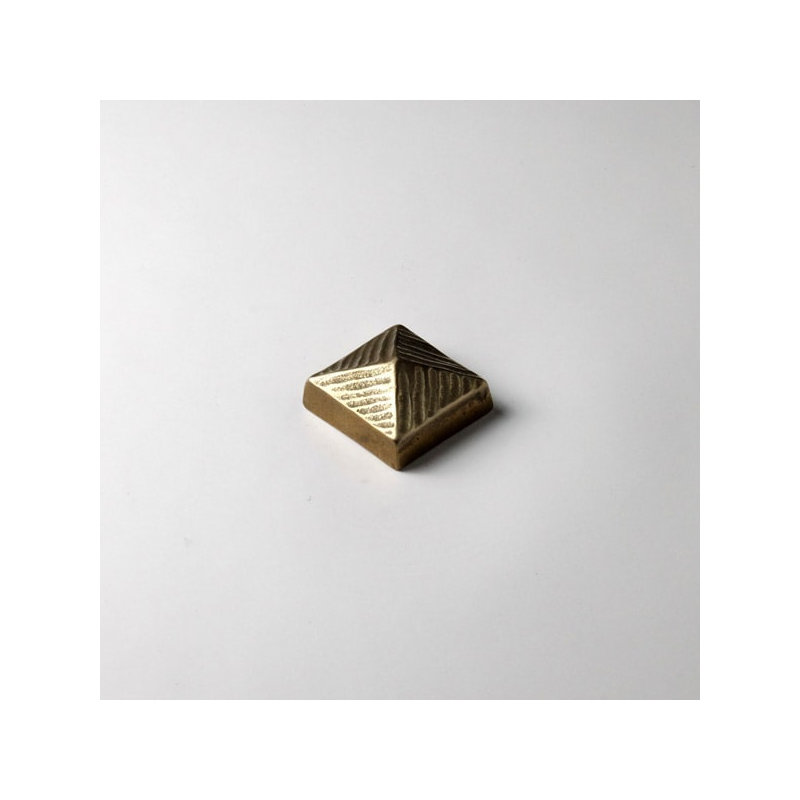 Pyramid 1" x 1" Metal Decorative Tile Insert, Traditional Bronze