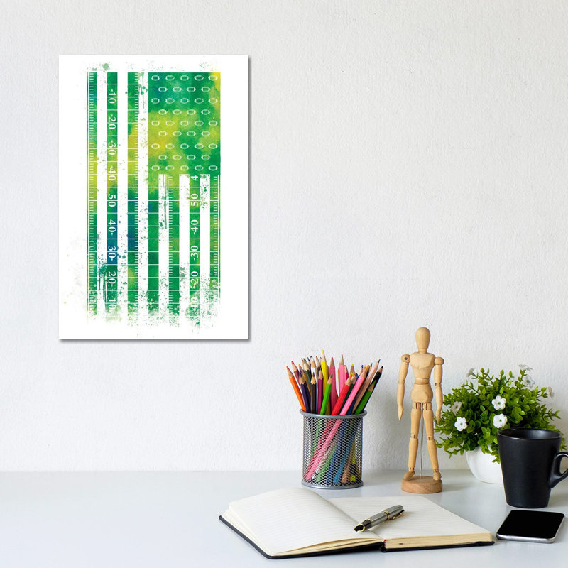 Football Sports Flag - Wrapped Canvas Painting, 30.48cm H x 20.32cm W x 1.91cm D