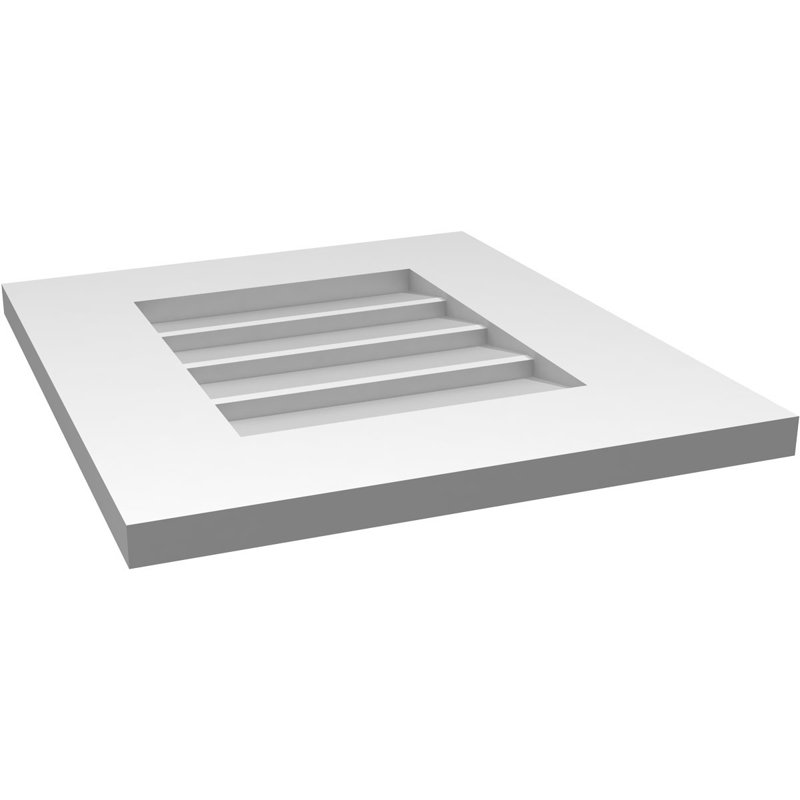 Vent à pignon rectangulaire en uréthane non-fonctionnel, H 18 po x l 16 po x P 1 po