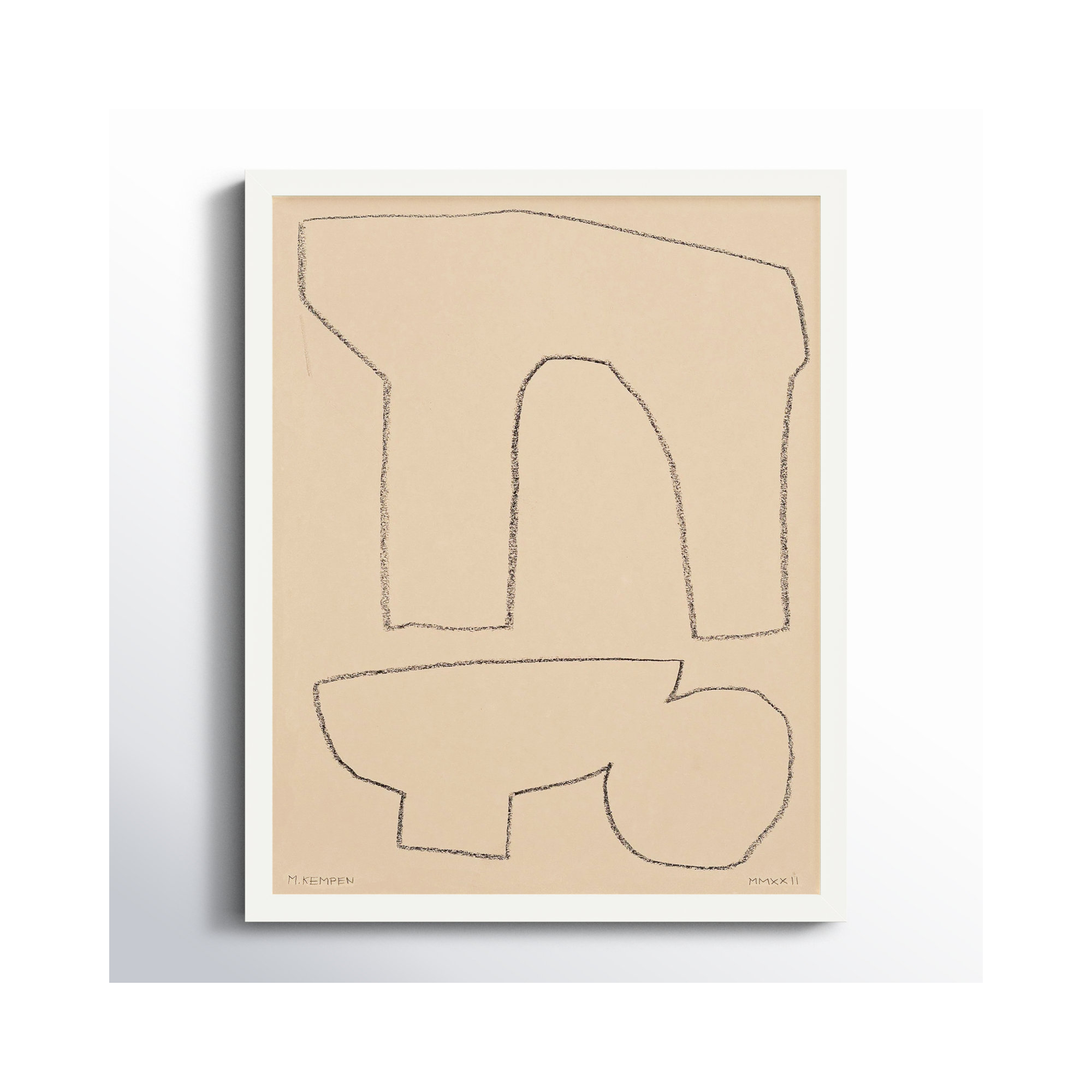Outlines 2 by Michael Kempen, 16" W x 20" H, White Framed