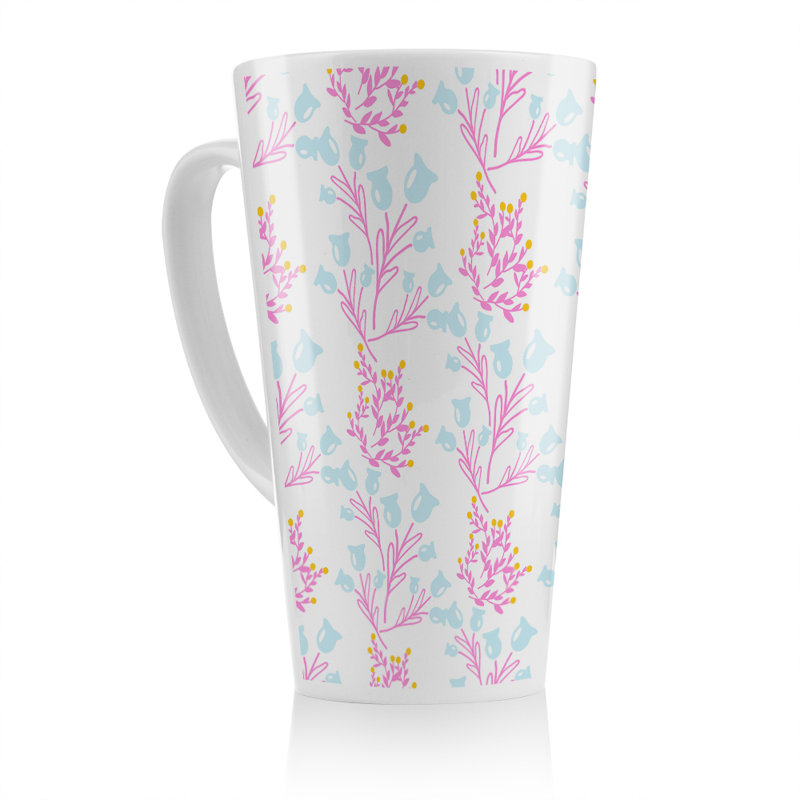 Flower Design Latte Mug