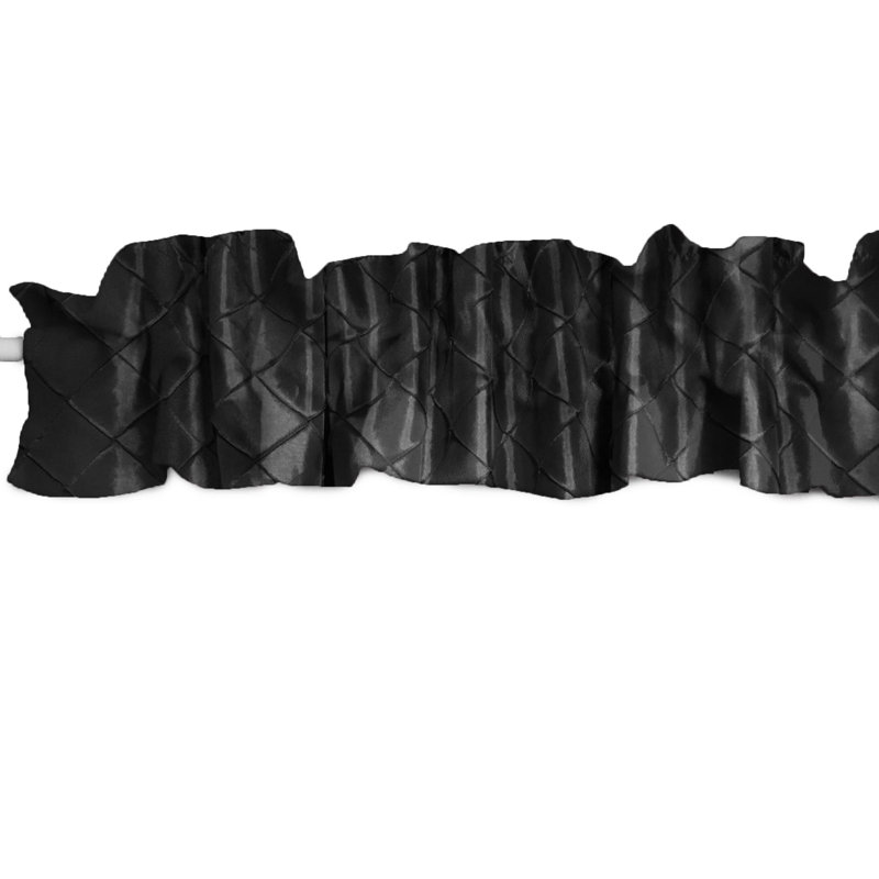 Pintuck Tailored Window Valance, 58"W x 5"L, Black