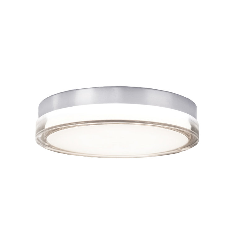 Pi LED Dimmable Round Flush Mount, Stainless Steel, 2.5" H x 15" W x 15" D, 3000K