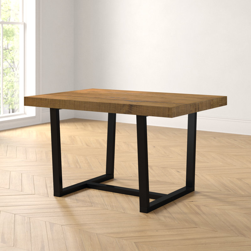 Amarapal Pine Solid Wood Dining Table, Rustic Oak, 30.5" H x 52" L x 36" W