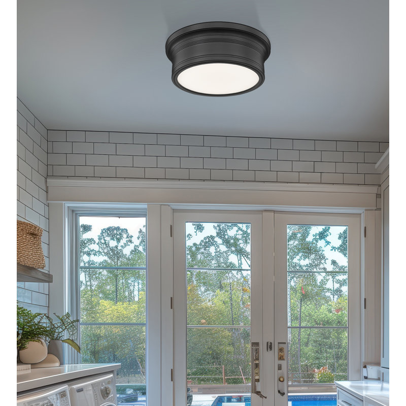 Mafalda 12 inch Matte Black 1 Light Flush Mount, Matte Black