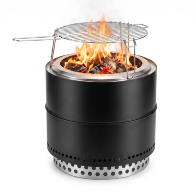 Portable Stainless Steel Smokeless Wood Burning Fire Pit, Low‑Smoke Outdoor Firepit