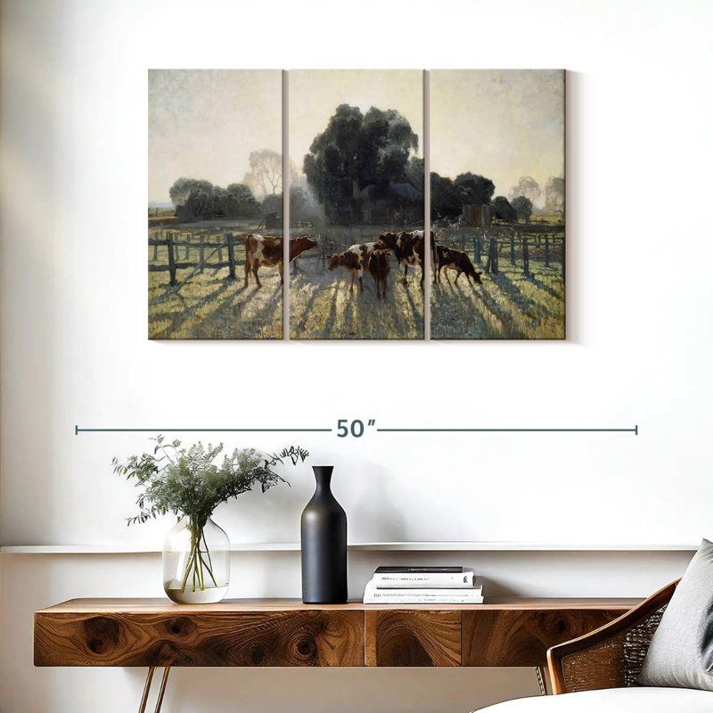 Brampt Pasture Grazing Cows, 24" H x 38" W