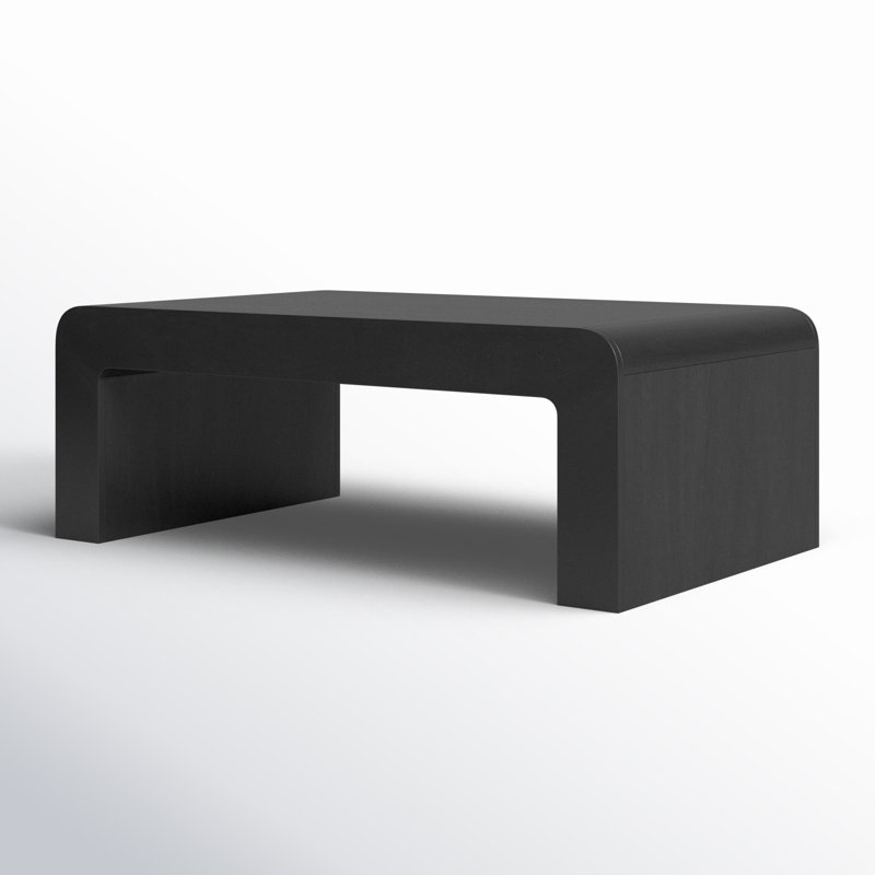 Runi Solid Wood Single Coffee Table, Black