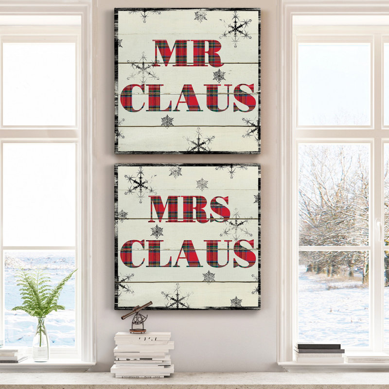 Mr. Claus - Ensemble de 2 reproductions sur toiles tendues, H 32 po x l 64 po x P 1 po