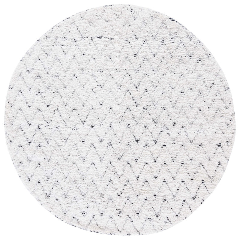 Tapis ivoire / bleu marine Deuk 326, Rond 6 pi