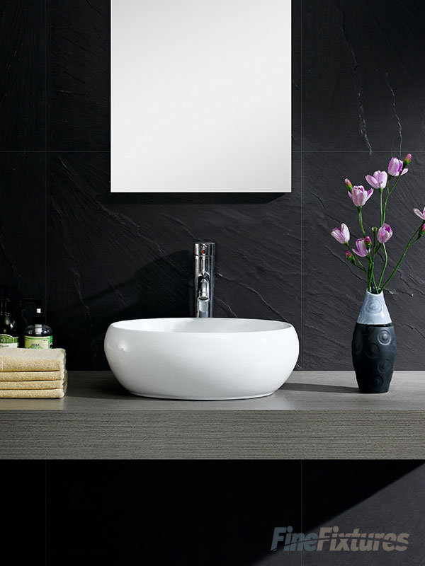 Modern Ceramic Circular Vessel Bathroom Sink