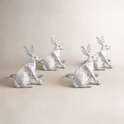 Silver Rabbit Napkin Rings