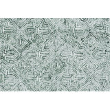 Barranco Hand Tuffted Wool Area Rug in White/Green