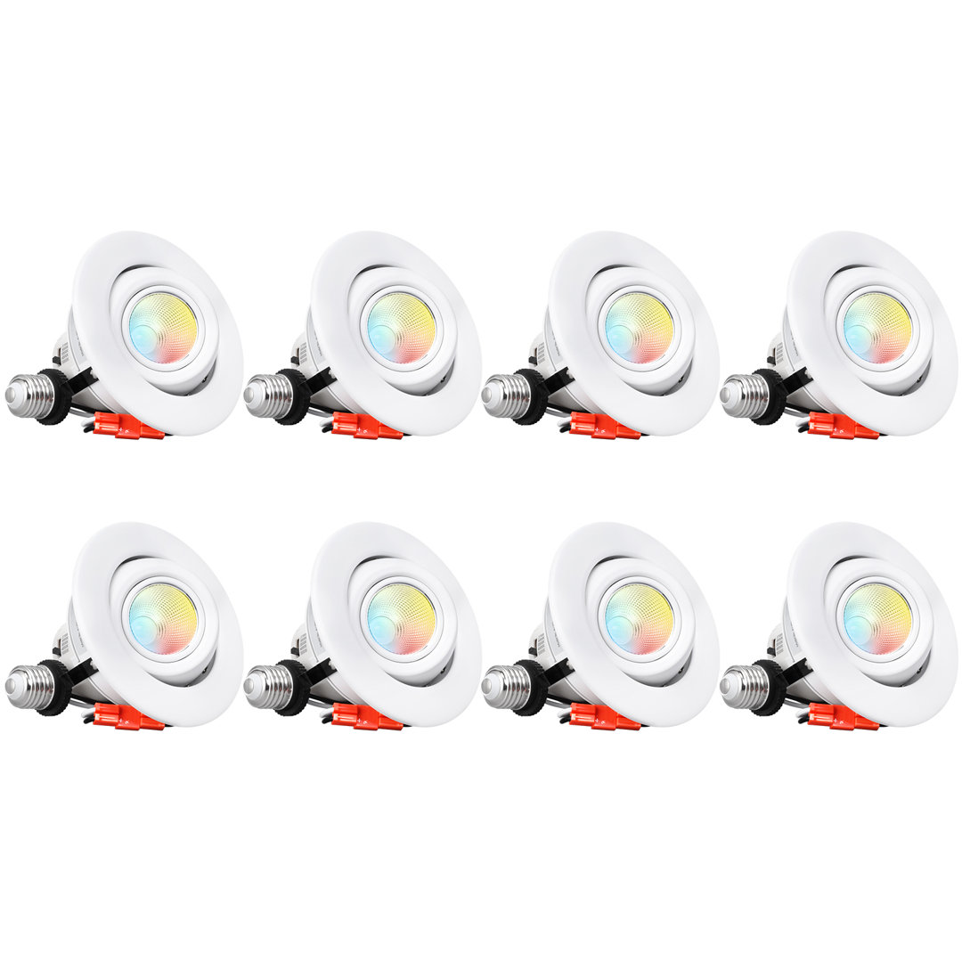 4'' Selectable Color Temperature Dimmable LED Retrofit Recessed Lighting Kit (Set of 8) TORCHSTAR