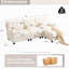 93 pouces avec sièges 3 + 1 assortis, 4 réglages, capacité de 350 lb par siège, chenille beige, 3 coussins décoratifs 4 réglages, poids