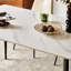 Table européenne en porcelaine blanche avec pieds en métal, plateau et pieds de salle à manger 55 "X 30,62 29,52"