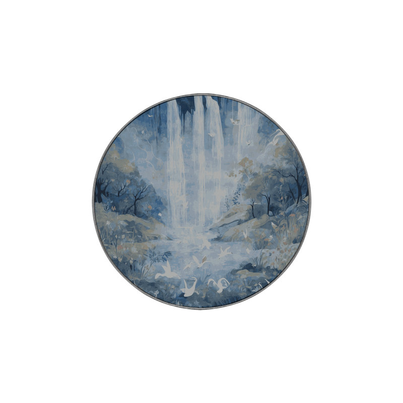 Silky Soft Plush Gray Area Rug, Round 3'
