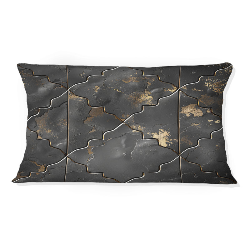 Coussin lombaire noir Mid-Century quadrilobe I - Mid-Century