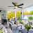 42 Inch Flush Mount Ceiling Fans With LED Light 22W And Remote Control 5 ABS Fan Blades For Bedroom