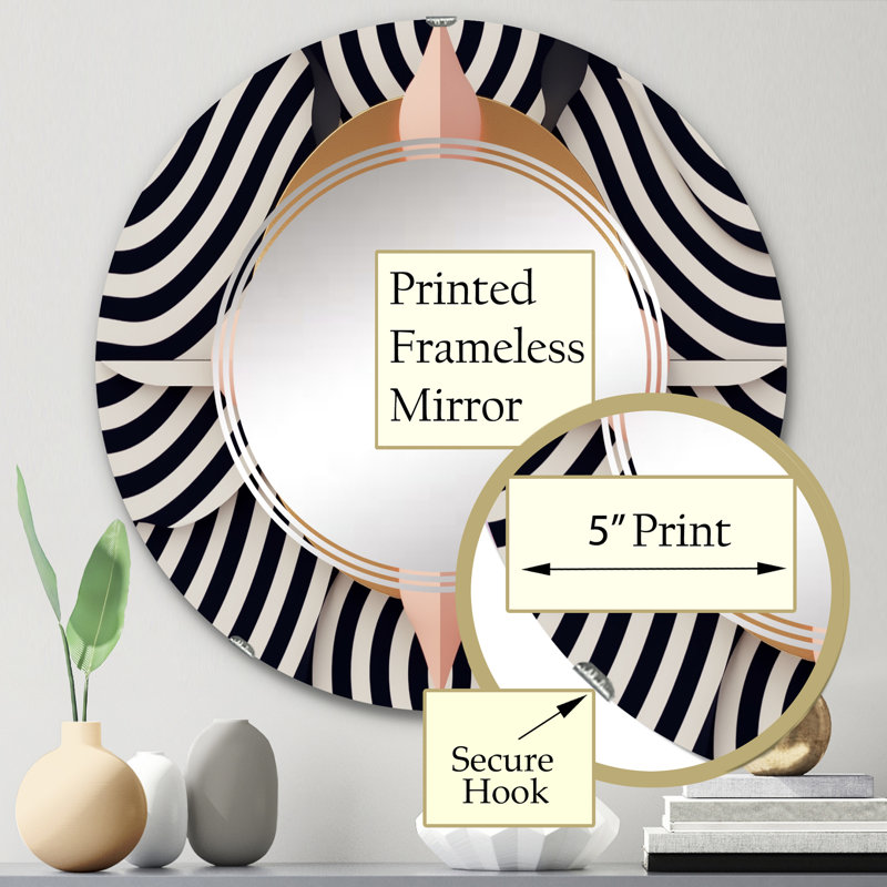 Buriti - Miroir mural moderne rond, 24 po x 24 po