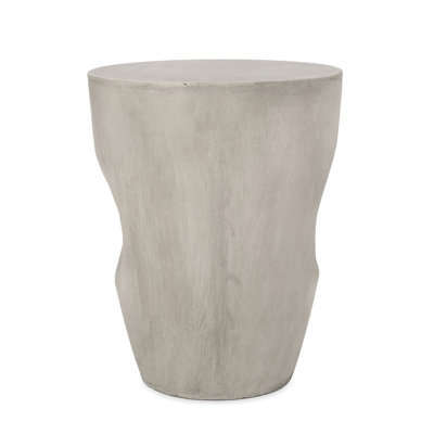 Outdoor Grey Concrete Accent Table - Enhances Backyard Decor And Function Modern Patio Functional Stylish