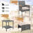 5 Pcs Patio Conversation Set With Soft Cushions Ottomans & Tempered Glass Top Table