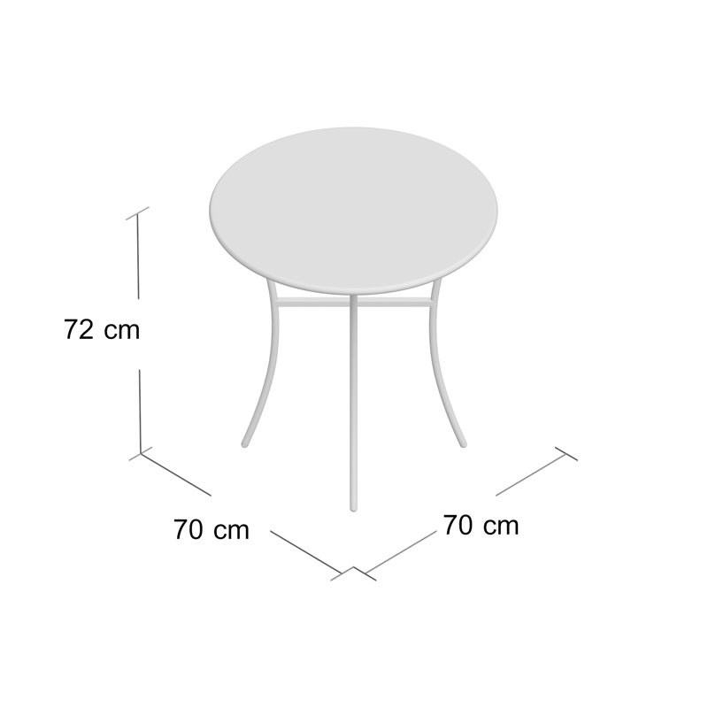 Aalycia Round Metal Outdoor Bistro Table , 70cm cm W 70cm cm D, Lime