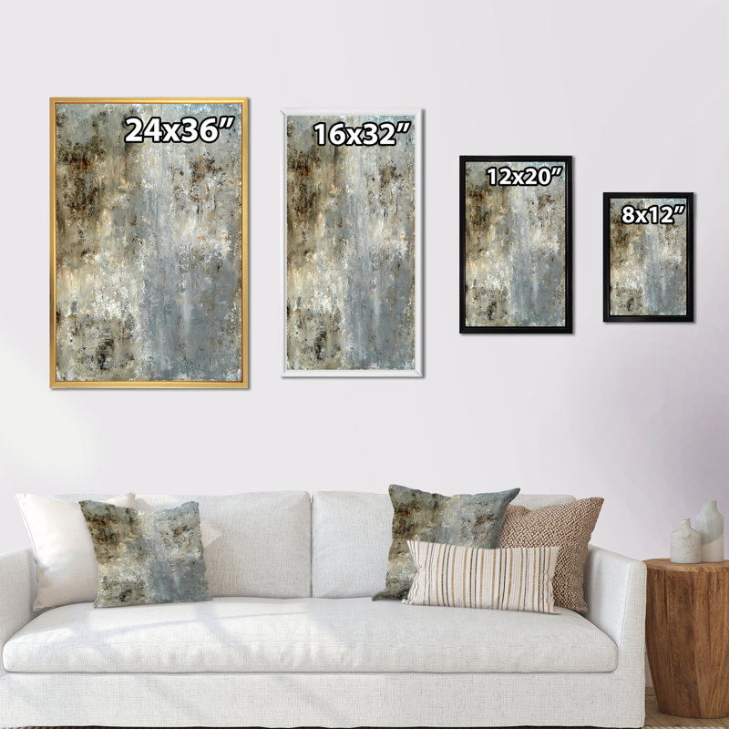 Art moderne gris et bleu II 2FL47754, Noir, H 20 po x l 12 po x P 1 po