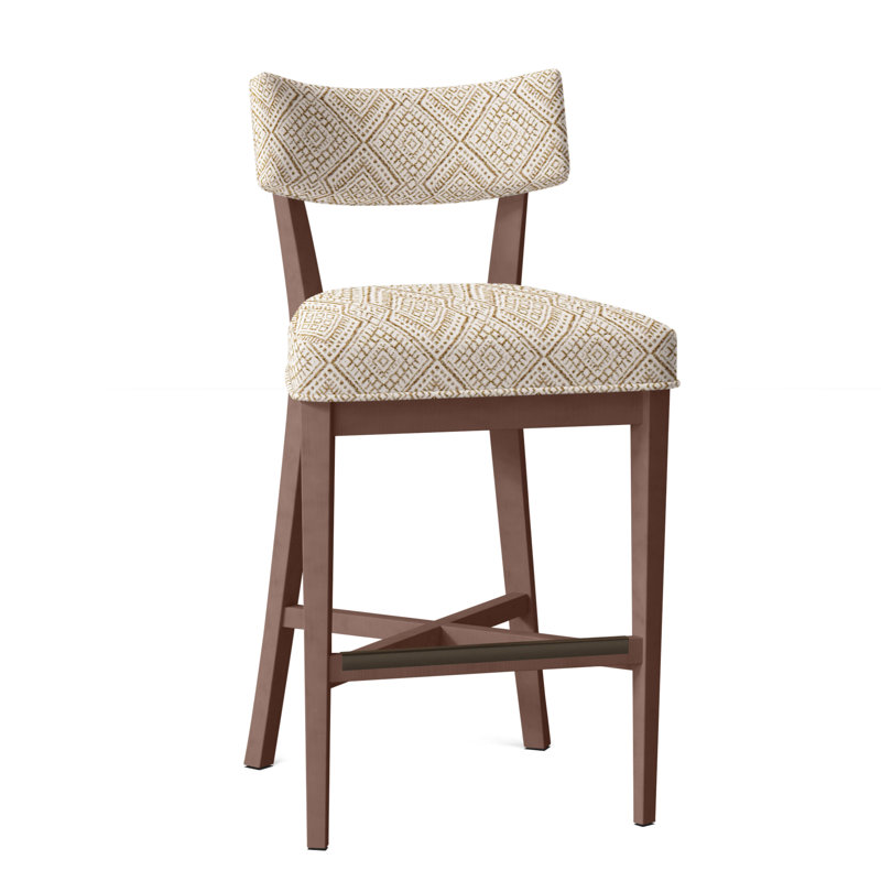Tabouret de bar 29,5 po Juliet, Perigold Iguazu chameau, Noyer, Tabouret de comptoir (siège d'une hauteur de 25,5