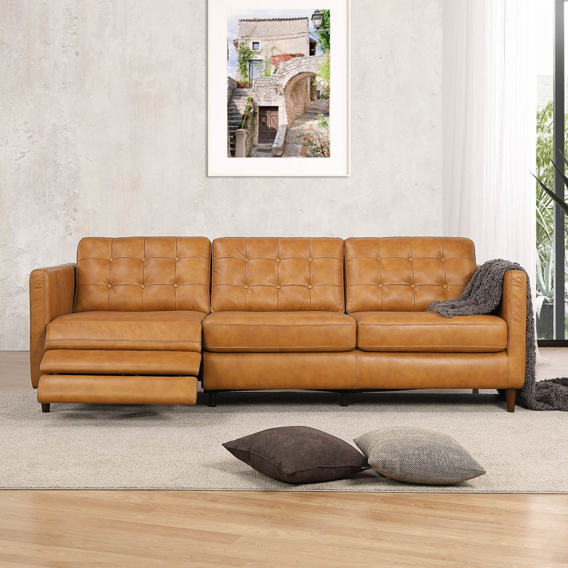Anteria 93" Power Reclining Genuine Leather Sofa