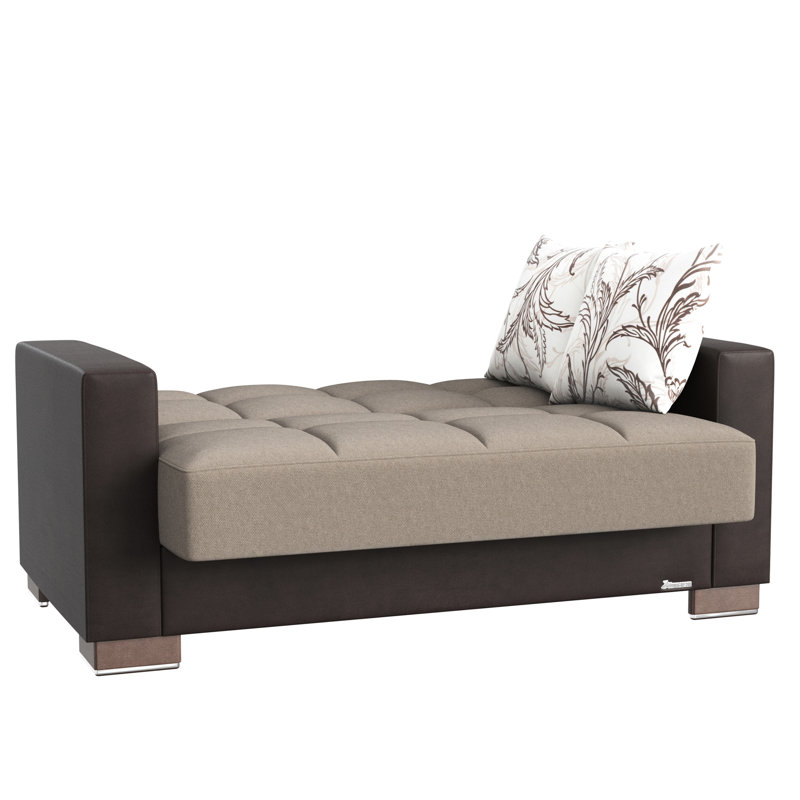 Avec rangement - Mobilier artisanal de qualité beige / brun revêtu de chenille et tendance pour les petits espaces