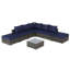 Canapé modulaire de patio pour l'extérieur 8 pièces, ensembles de conversation en osier avec coussins lavables et table basse en verre pour le jardin, la piscine, la cour arrière-131105381