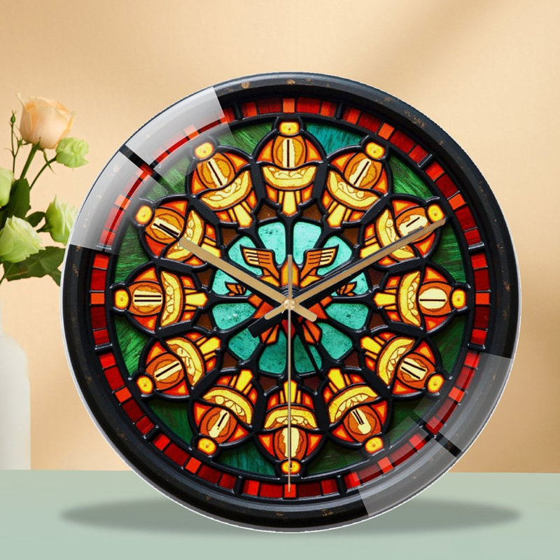 Horloge murale rétro en verre 12 po