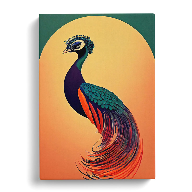 An Art Nouveau Peacock - Wrapped Canvas, 50cm H x 35cm W x 3cm D