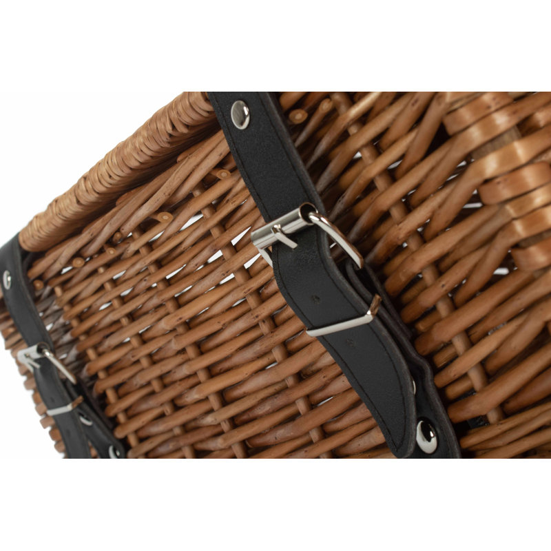 Wicker Hamper Basket, 15cm H x 36cm W x 26cm D, Double Steamed