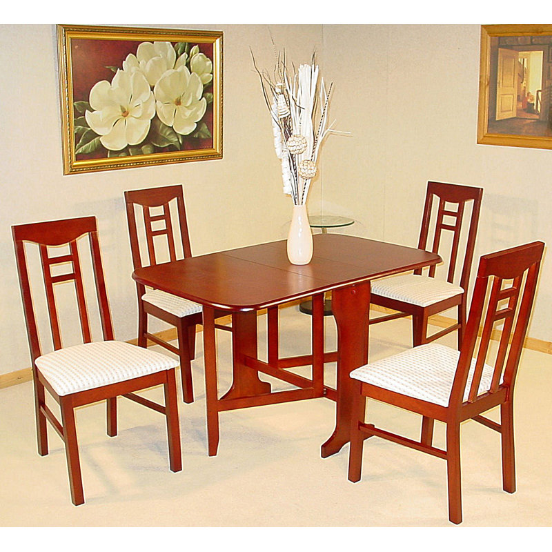 Liverpool Extendable Dining Table and 4 Chairs, Mahogany
