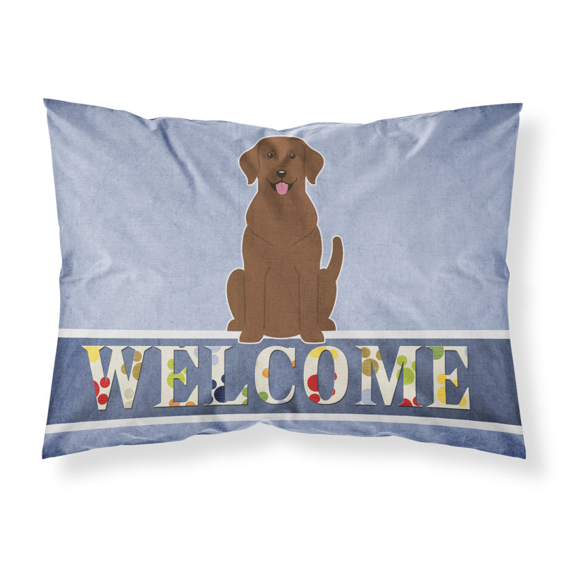 Taie d’oreiller welcome, Labrador chocolat