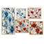 Bleu et ivoire élégance côtière motif floral II - ensemble de 5 impressions murales florales-103334093