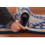 Tapis de couloir indien bleu Kazak