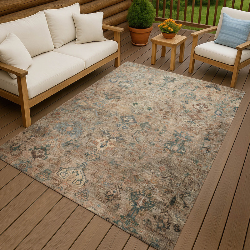 Machine Washable Indoor/Outdoor Matteson ACN2320 Global Rug, Rectangle 9' x 12'