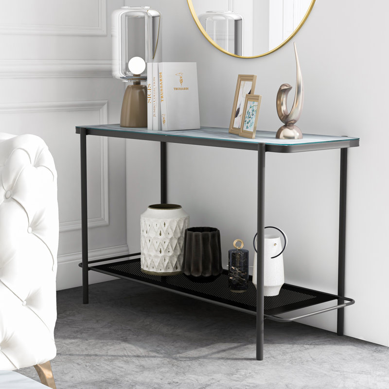 47.88'' Glass Top Console Table