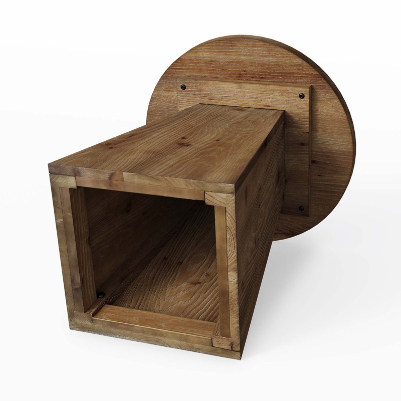 Solid Wood Pedestal End Table, 1