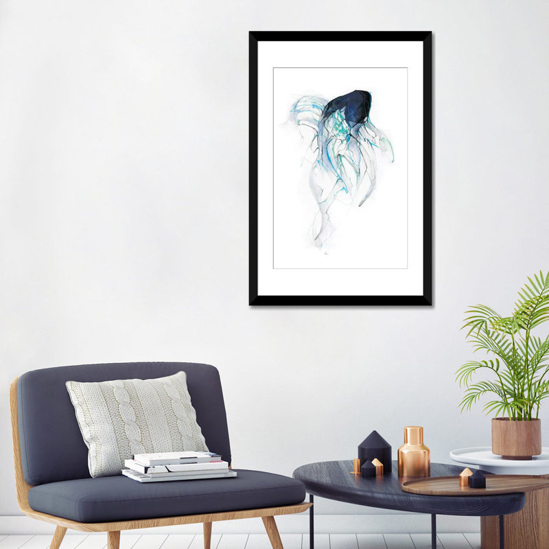 «Ghost Fish», impression sur toile tendue, H 32 po x l 24 po x P 1 po, Papier d'art encadré noir, Blanc