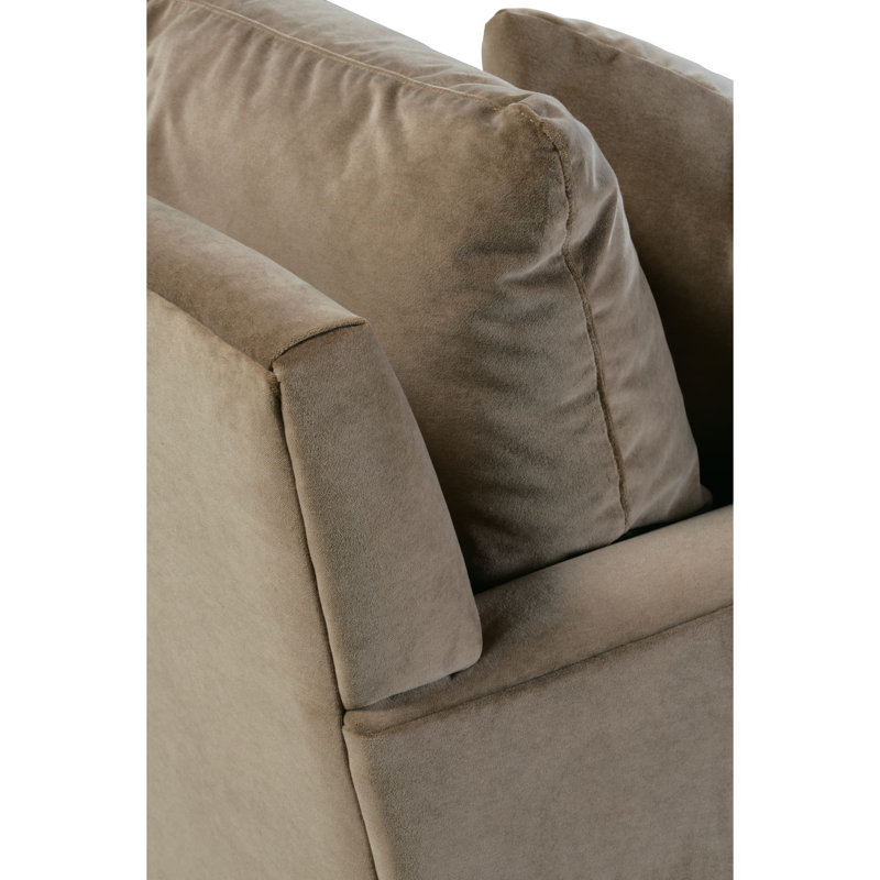 Lilah Bench Cushion Sofa, Straw Velvet (20043-28)