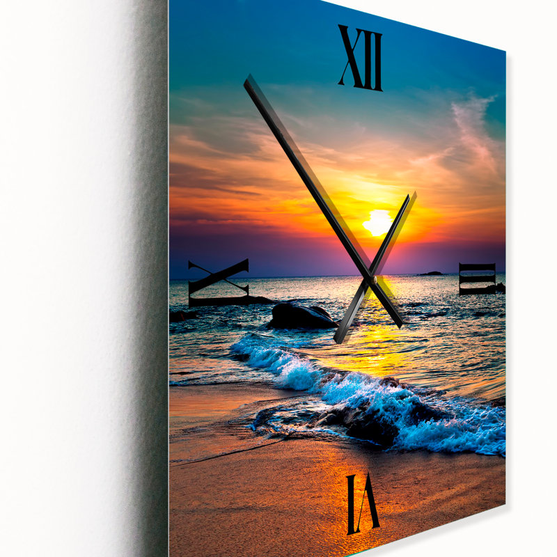 Horloge murale de plage en métal, Médium