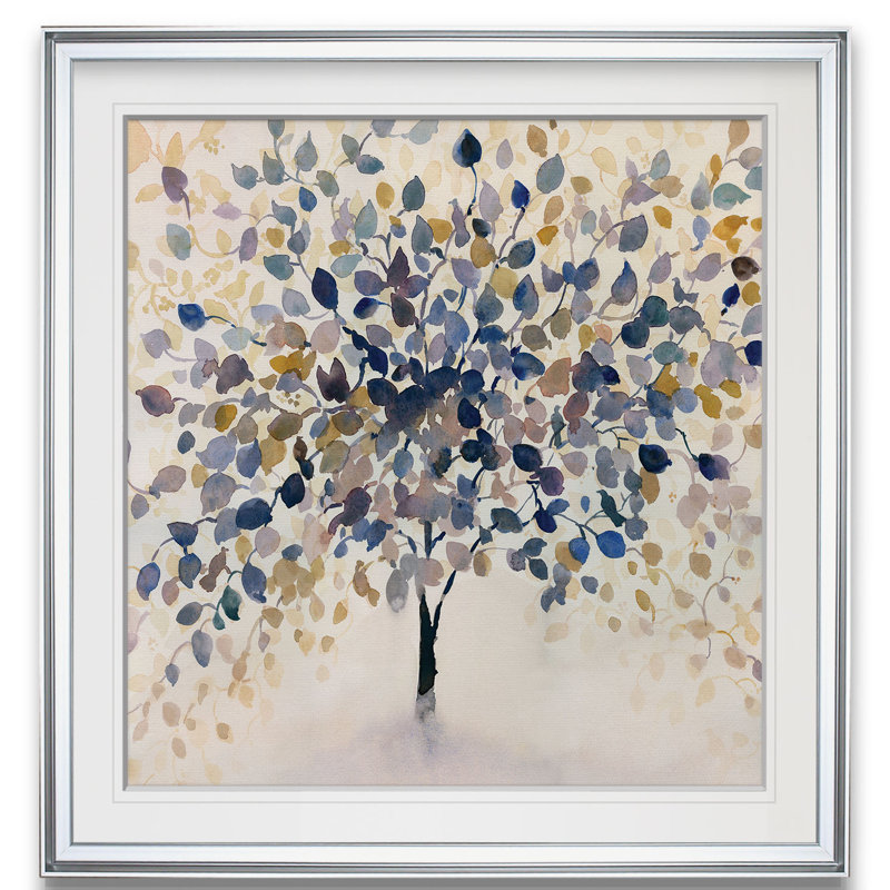 Armoni «Past Autumn», peinture, H 16 po x l 16 po, Impression encadrée, Argent argent