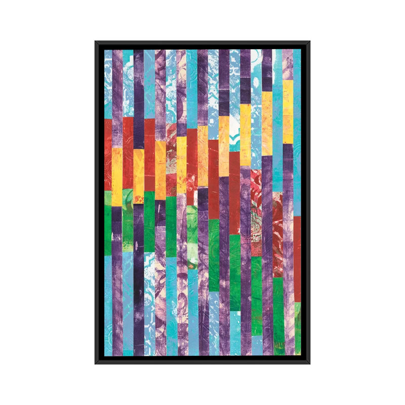 « quilted monoprints ii », impression sur toile, H 26 po x l 18 po x P 1,5 po, Toile encadrée noire, Pas de tapis