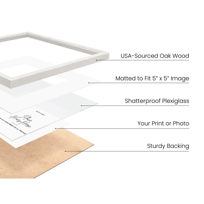 Cadre photo en bois, Blanc, 24 po x 36 po